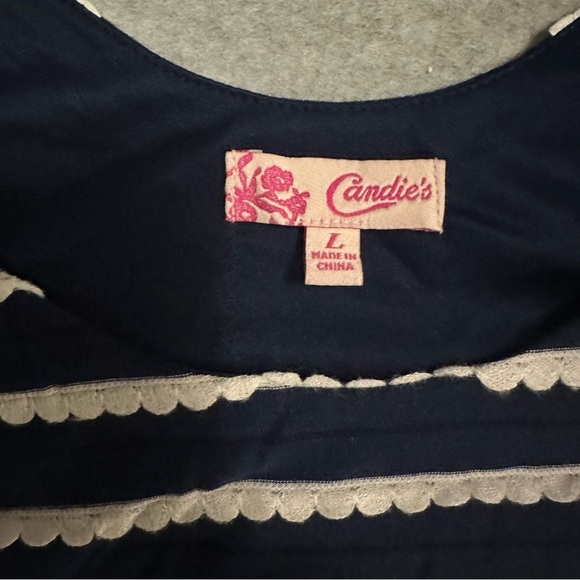 NWT Candie’s blue and white striped dress size L - Picture 5 of 7